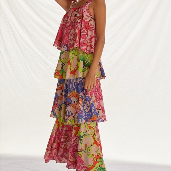 Anthropologie Ruffled Floral Maxi Dress - Picture 2 of 6